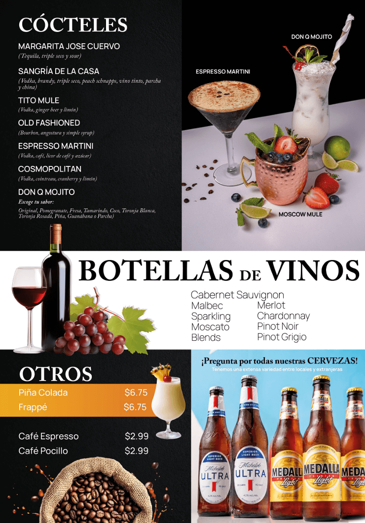 Menú — Bebidas